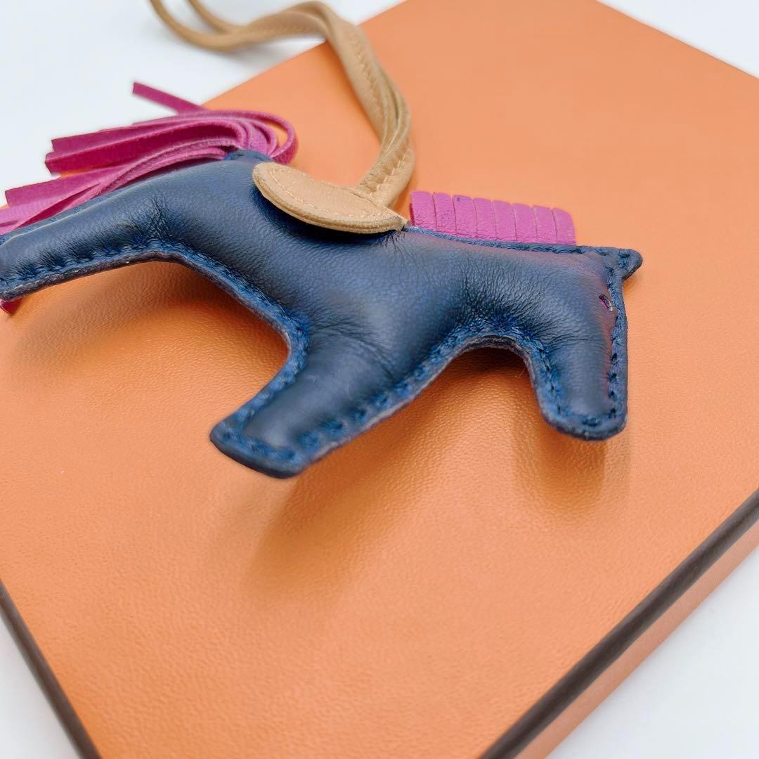 【極稀少】HERMES ロデオPM バッグチャーム ネイビー パープル ブラウン