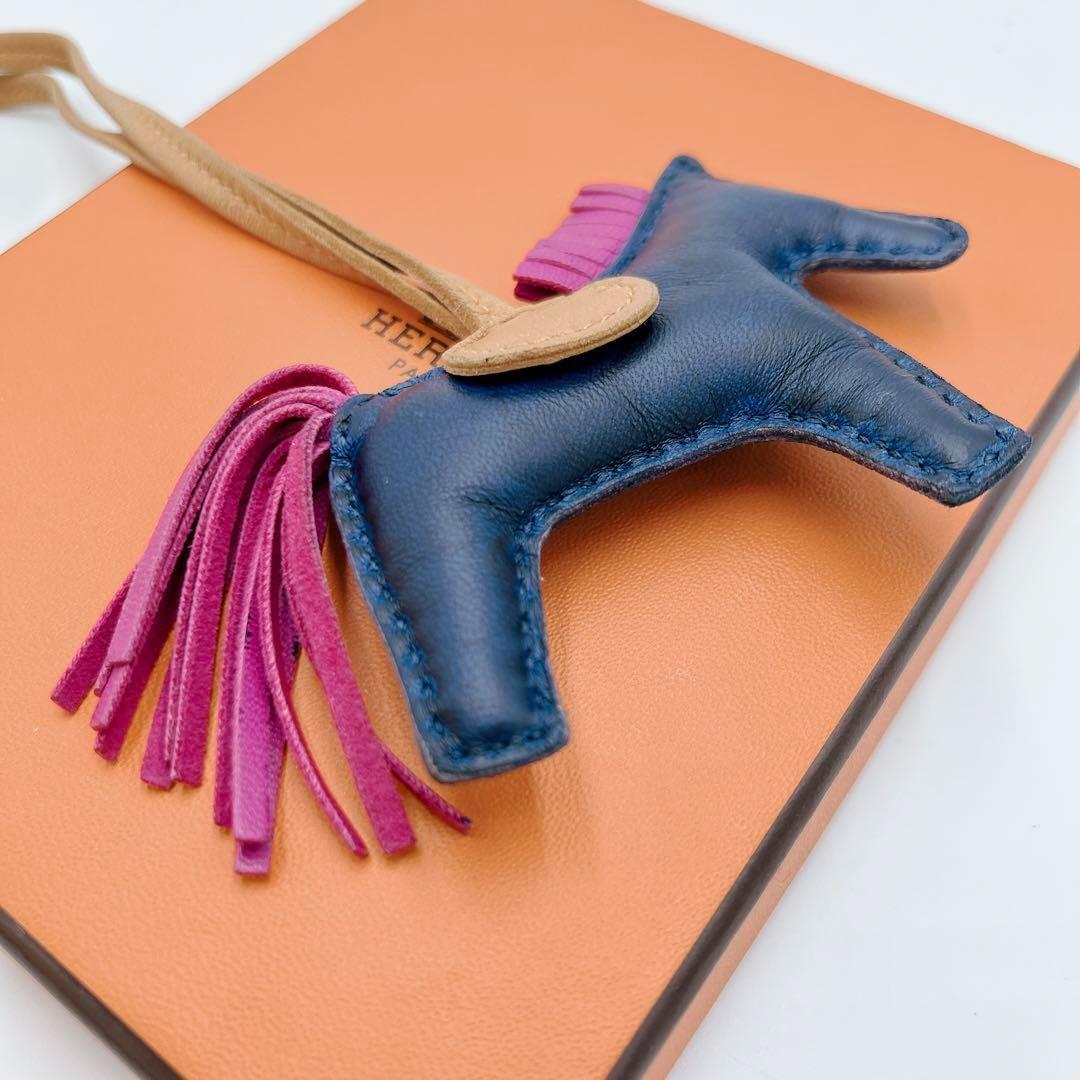 【極稀少】HERMES ロデオPM バッグチャーム ネイビー パープル ブラウン