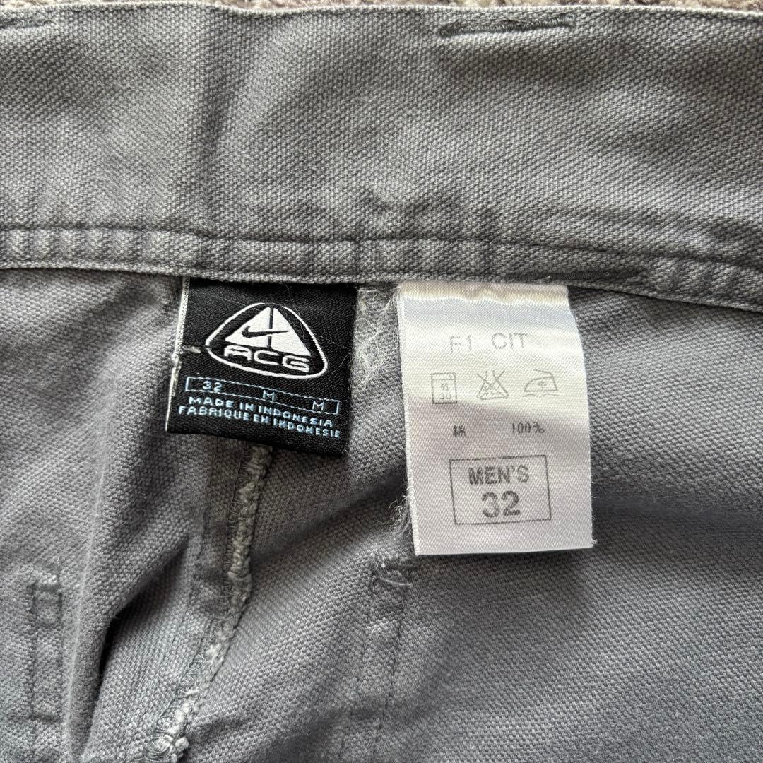 00s nike acg ダック地 ダブルニー ワークパンツ アイスグレー