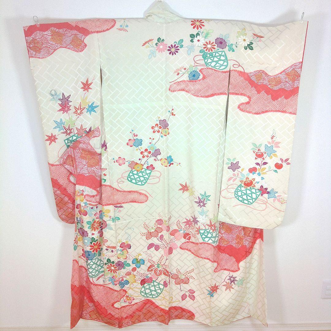 格安！！　振袖フルセット　10点　成人式　結婚式　前撮り　白　ホワイト　絞り　赤