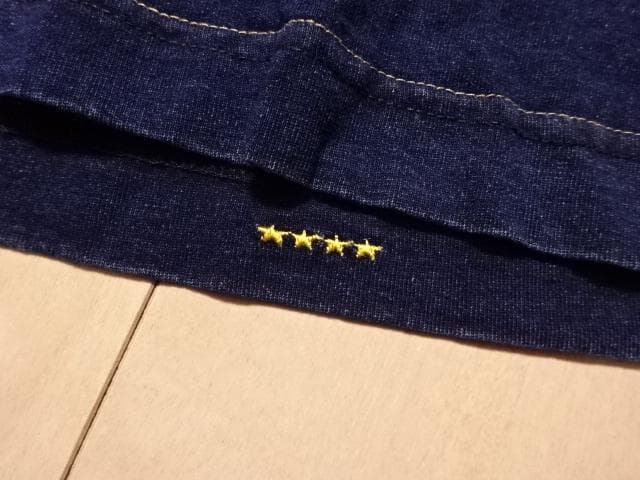 45R ピースバードプリントの90845星Tシャツ インディゴ サイズL