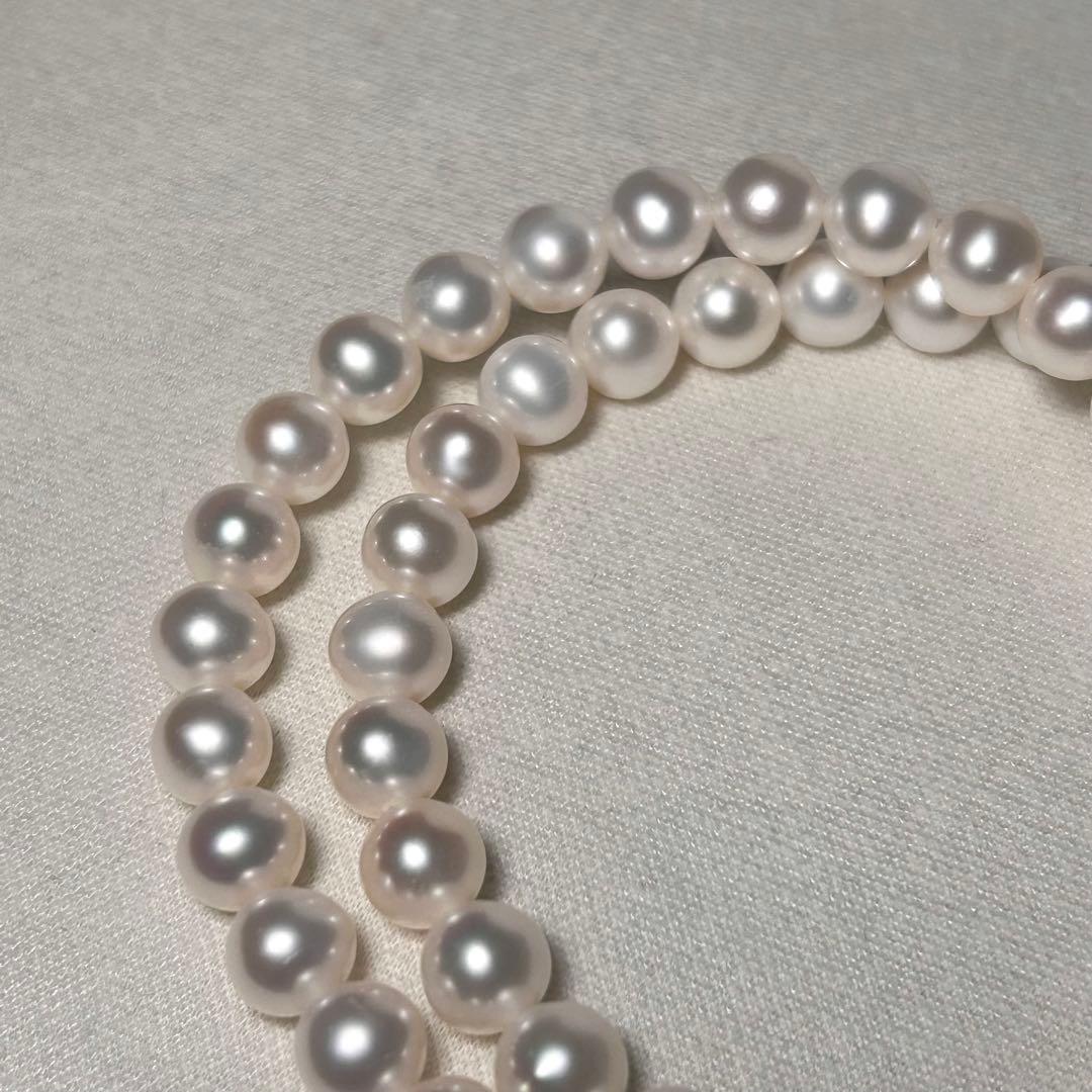 【テリ強✨】本真珠 ネックレス パール 7.5mm 約43cm 干渉色◎ リアル