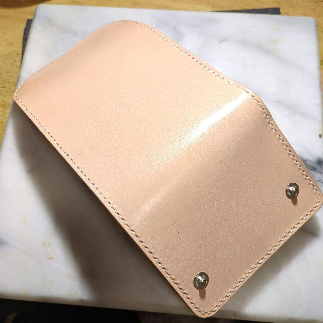 姫路ヌメ革 2つ折り財布 ハンドメイド ハーフウォレット ショートウォレット