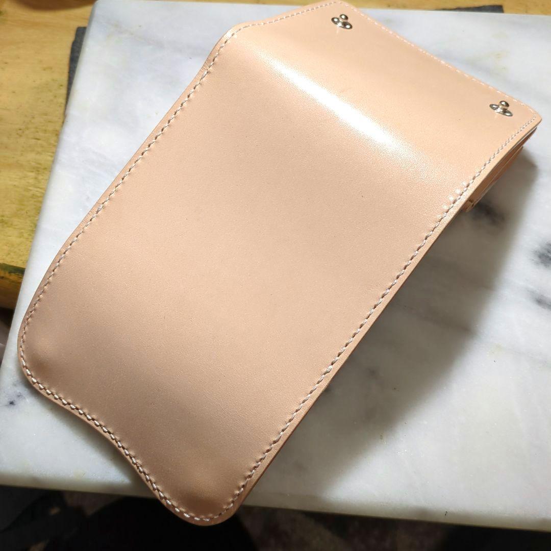 姫路ヌメ革 2つ折り財布 ハンドメイド ハーフウォレット ショートウォレット