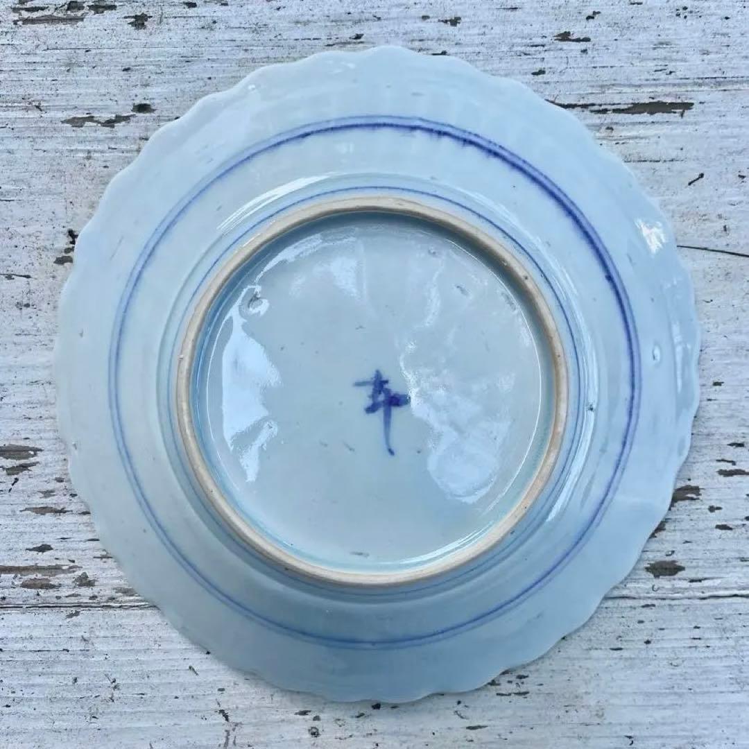 【新品未使用/稀少】稲村真耶　呉須絵付うろこ文様大皿