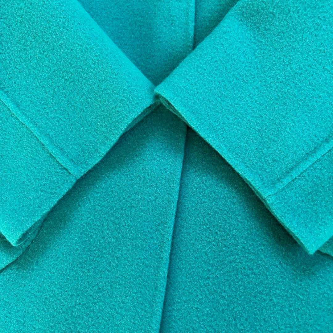 【美品】DoCLASSE　Lサイズ　カシミヤ混　ウールリバーコート　ターコイズ