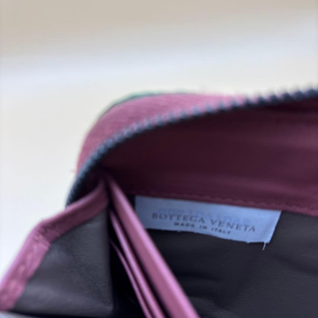 ②◆正規品◆ボッティガヴェネタイントレチャート ラウンドファスナー長財布グリーン