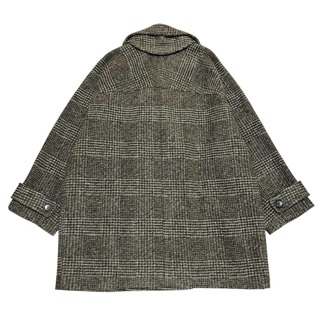 美品✨24AW spick&span Wスライバーチェックハーフコート　ブラウン