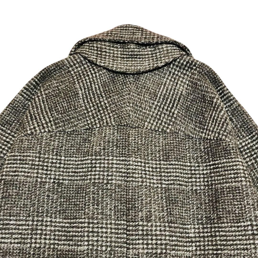 美品✨24AW spick&span Wスライバーチェックハーフコート　ブラウン