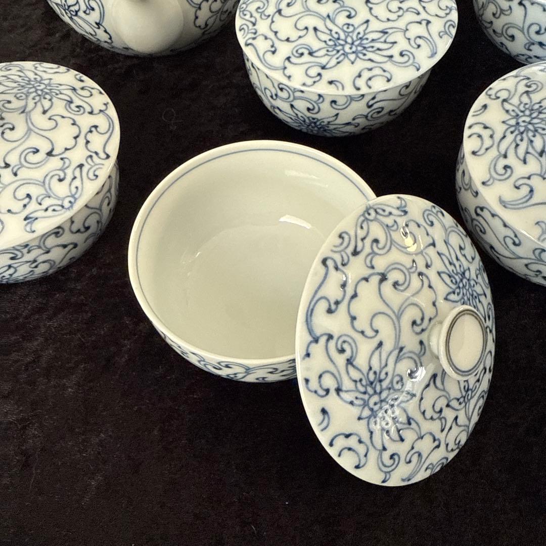 たち吉　京唐草　茶器5客と急須セット