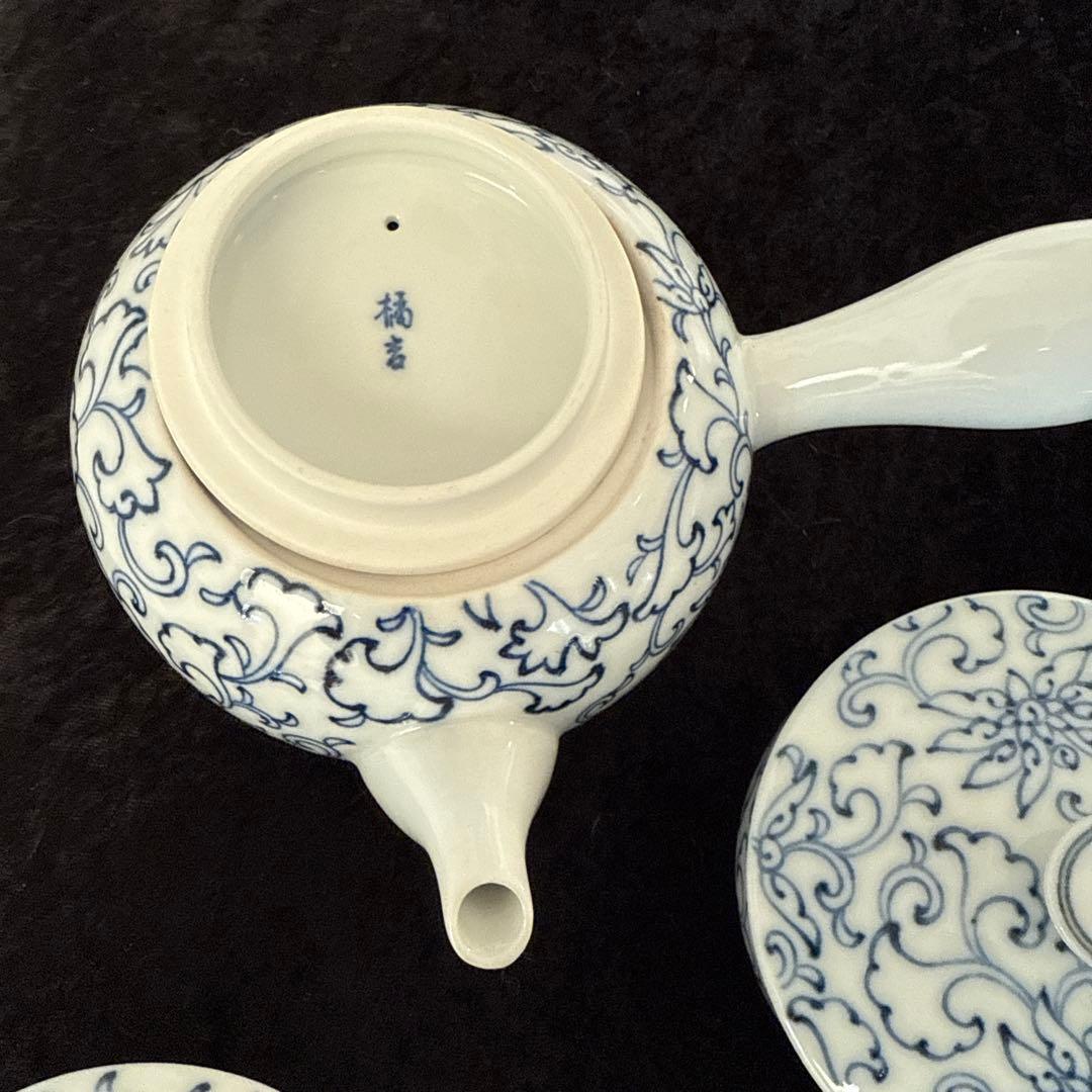 たち吉　京唐草　茶器5客と急須セット