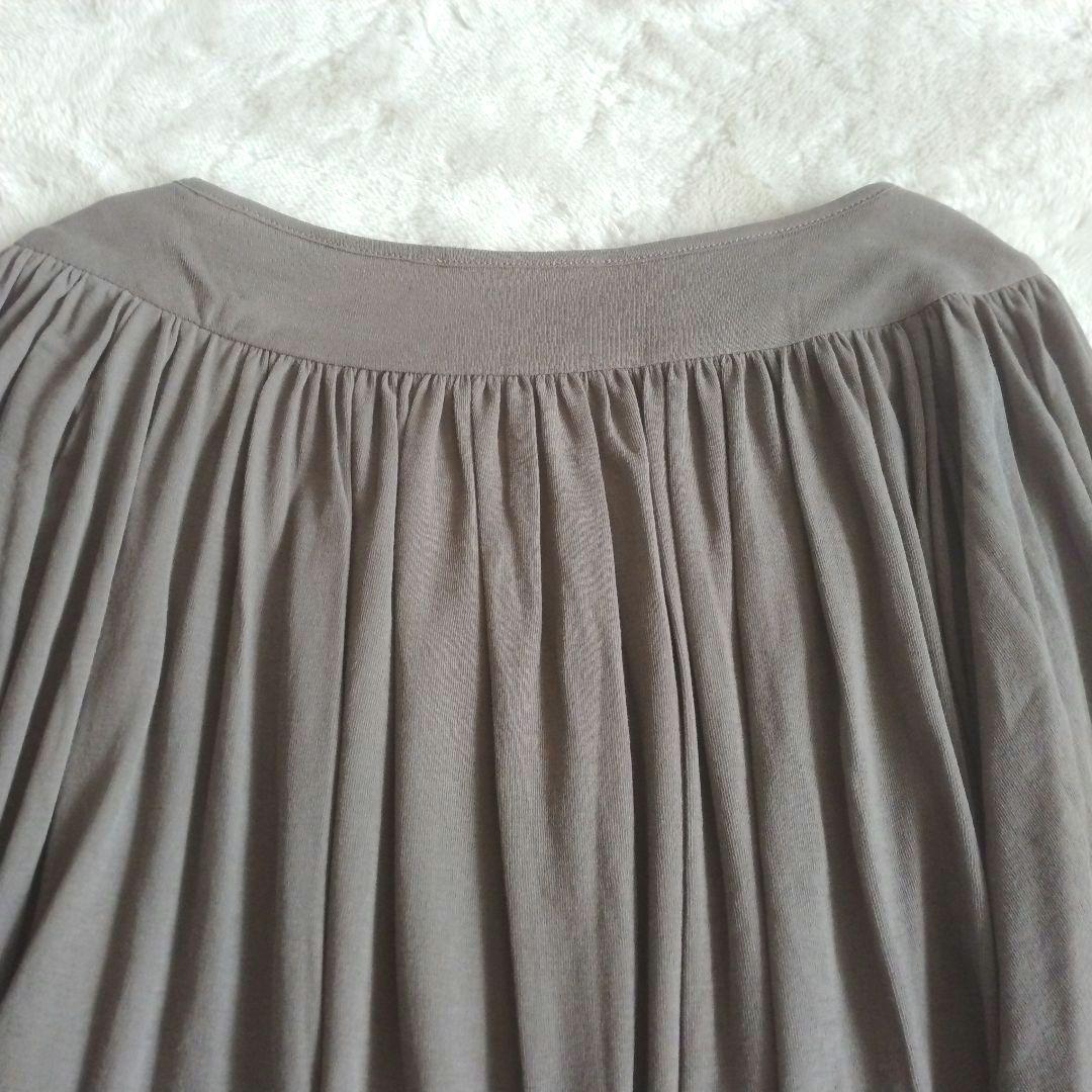 【ビアズリー】未使用 タグ付き シアー ギャザー カットソー コットン モカ