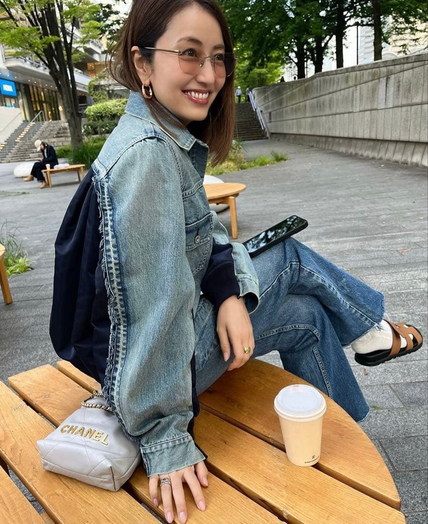 sacai ドッキング デニム　ナイロン　ツイルジャケット ma-1