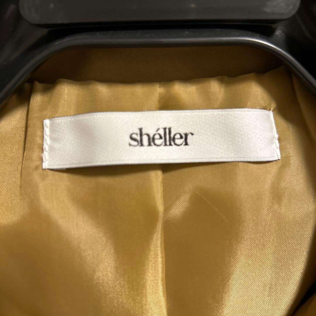 ほぼ未使用Sheller シェリエ　フレアトレンチコート ロングコート Fサイズ