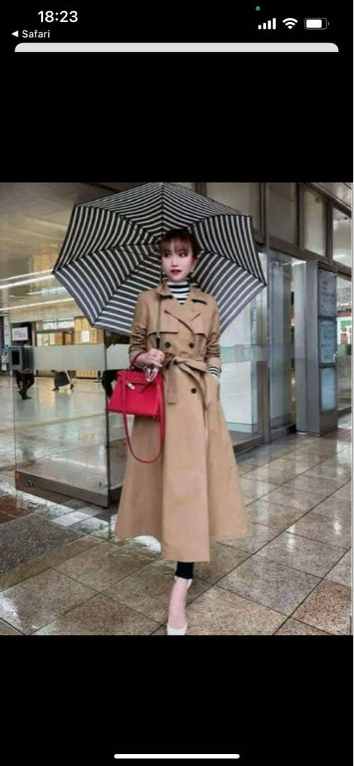 ほぼ未使用Sheller シェリエ　フレアトレンチコート ロングコート Fサイズ