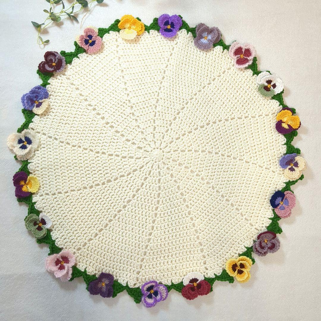 お*ろ様 ブーケブランケット 花束ブランケット パンジー リボン