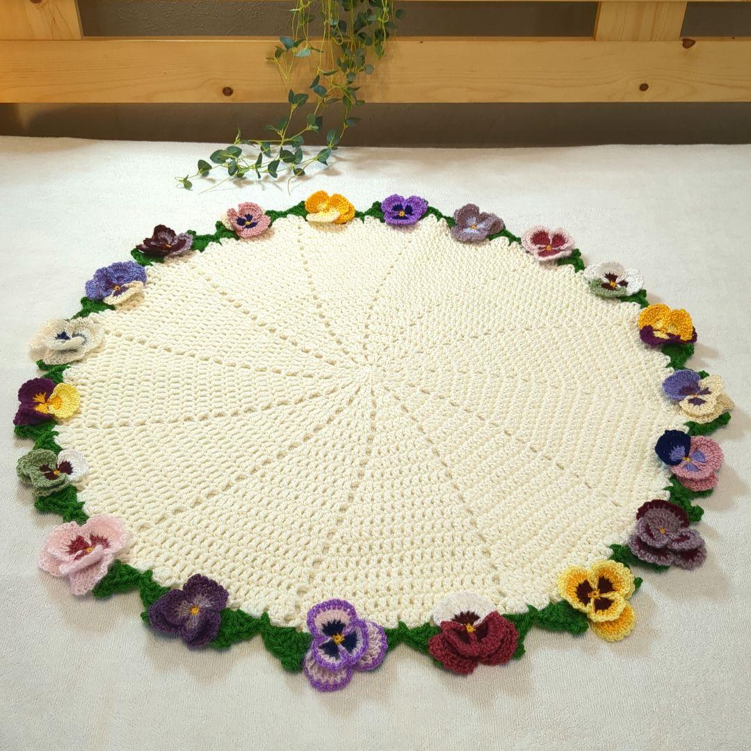 お*ろ様 ブーケブランケット 花束ブランケット パンジー リボン