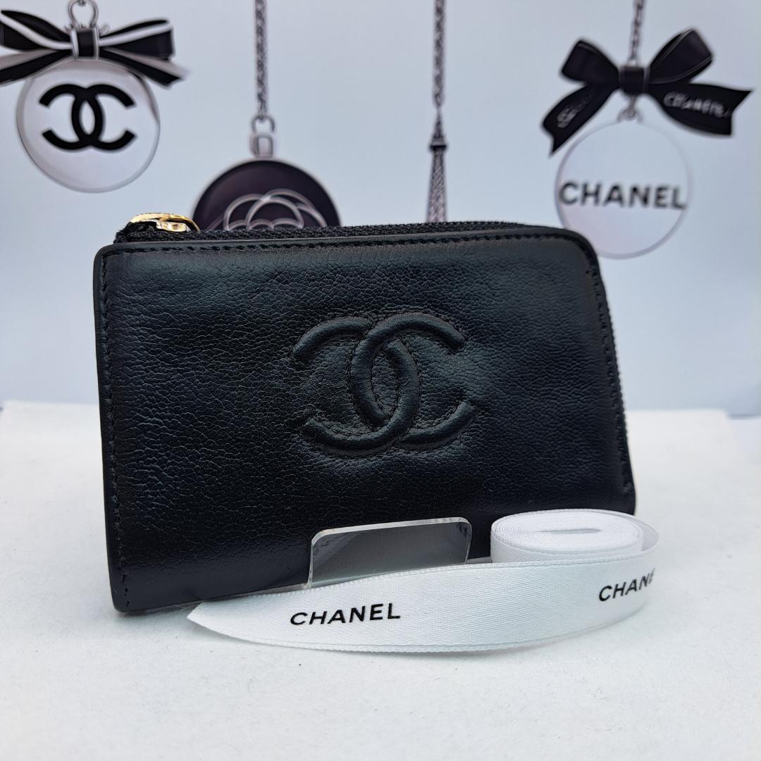 CHANEL　デカココ　ブラック 　ケース　Ｌ字ファスナー