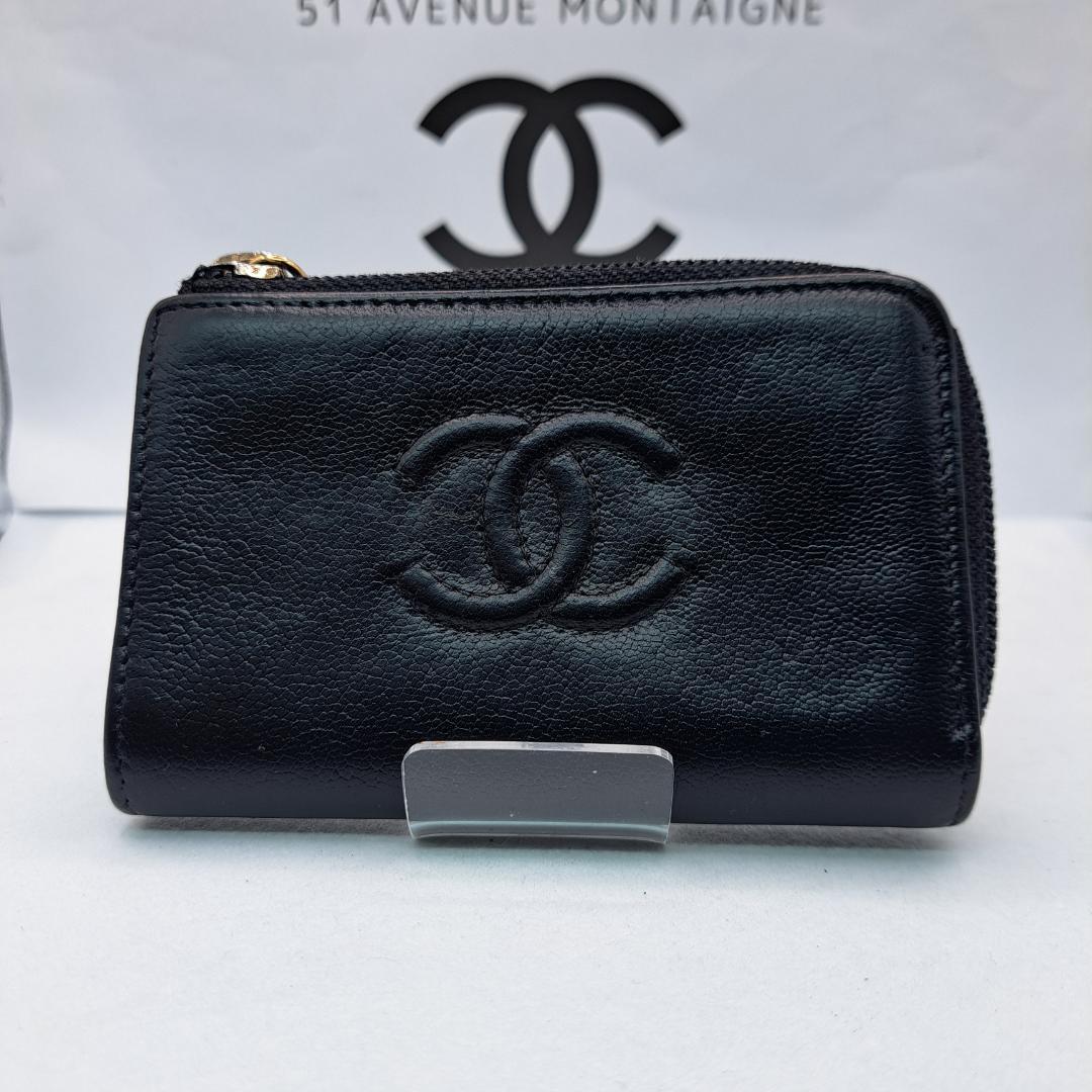CHANEL　デカココ　ブラック 　ケース　Ｌ字ファスナー