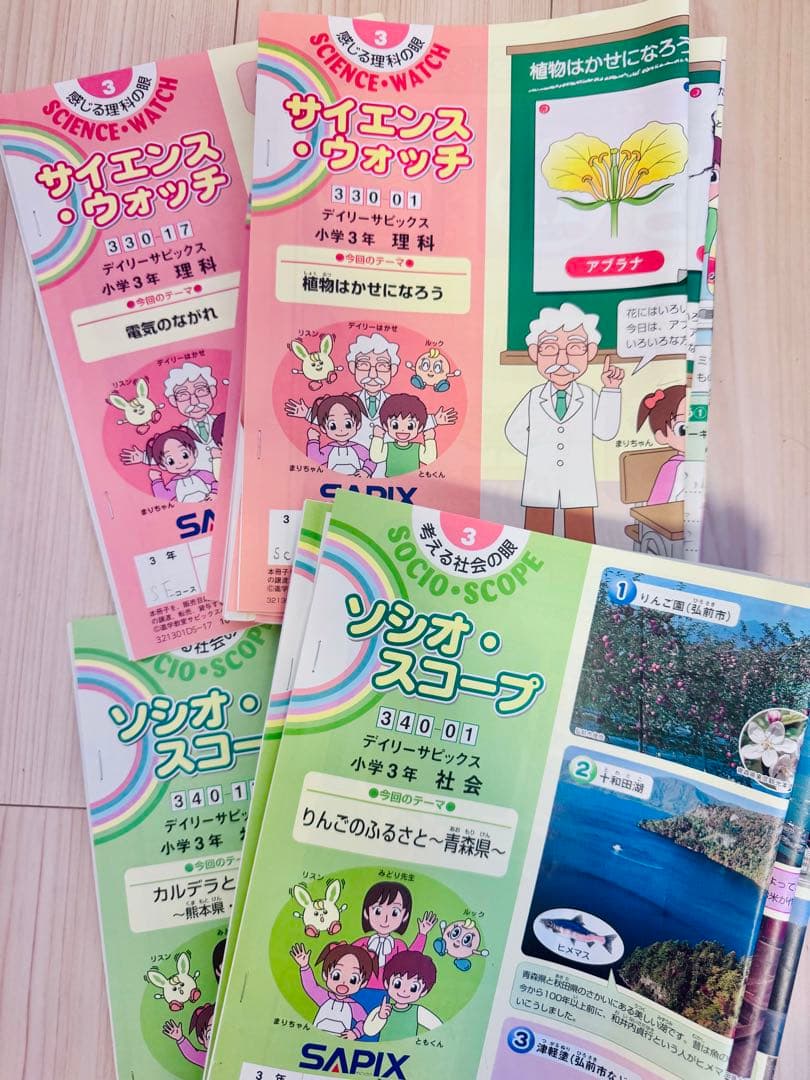 2021年度サピックスSAPIX 3年生テキスト　国語算数社会理科4教科