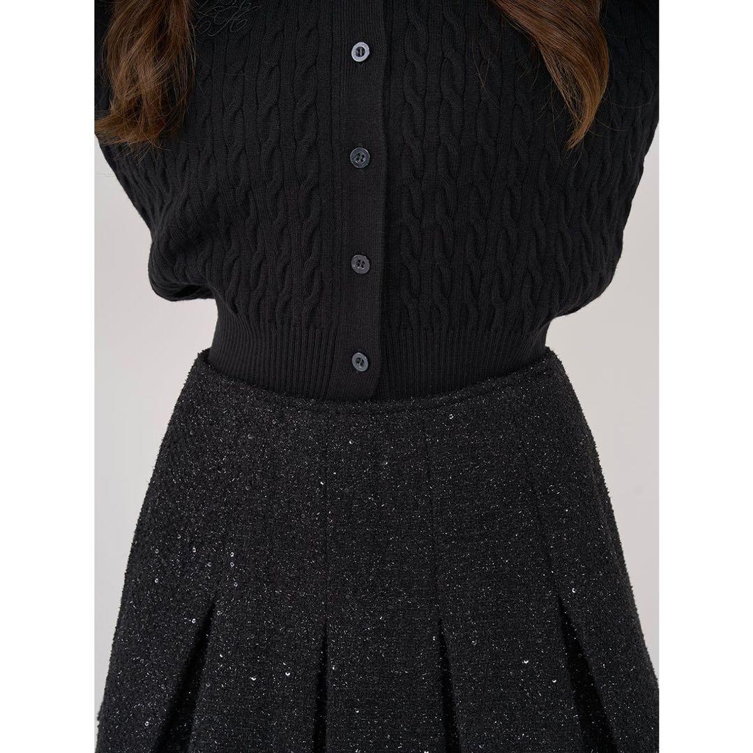 スパンコールツイードミニスカート