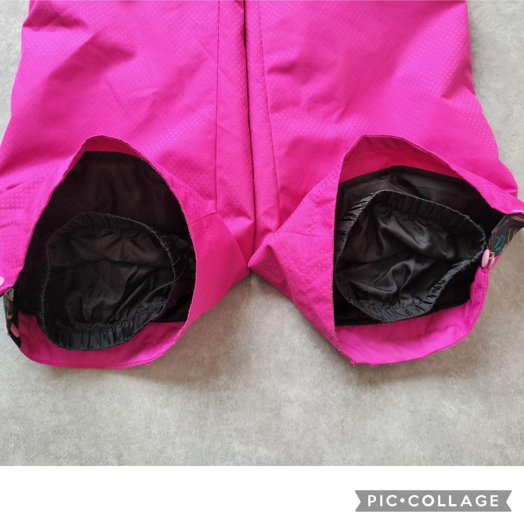 美品 Phenix スキーウェア 女の子 160 150 上下 黒×ピンク 花柄