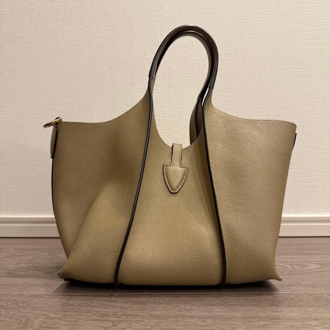 TOD'S T タイムレス ミニ ショッピング バッグ トープ