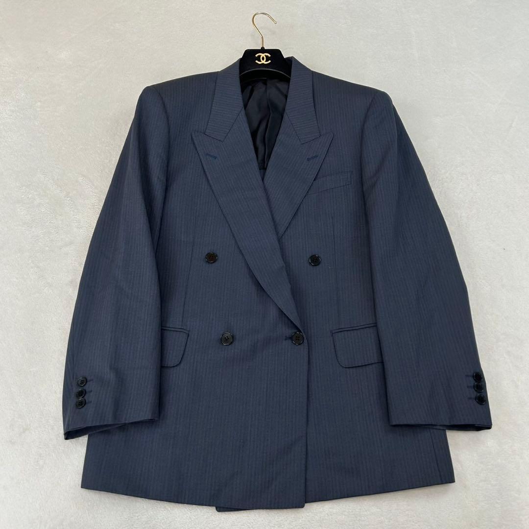 K629 美品 M イヴサンローラン スーツ上下 ネイビー ブルー メンズ