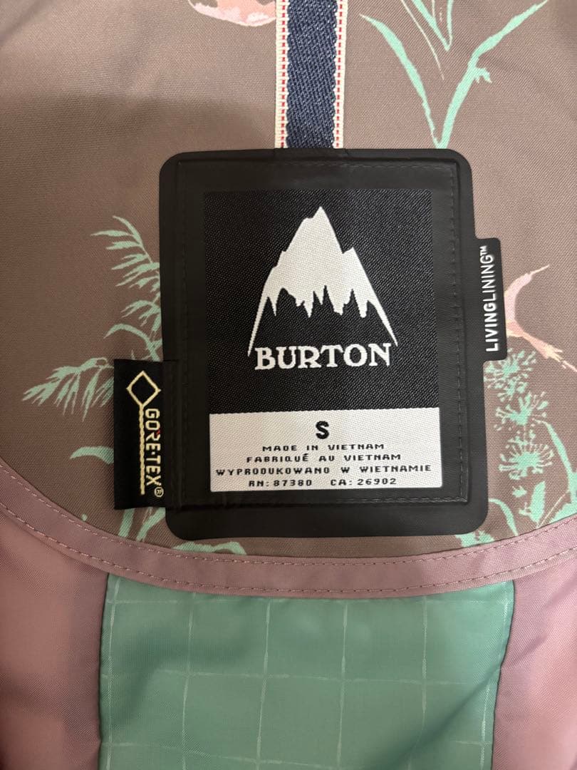BURTON GORE-TEX 花柄 スノーボードウェア S ウェアのみ