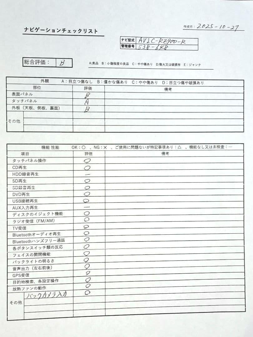 カロッツェリア AVIC-RZ900-R BT対応・DVD・地デジTV◆動作良好