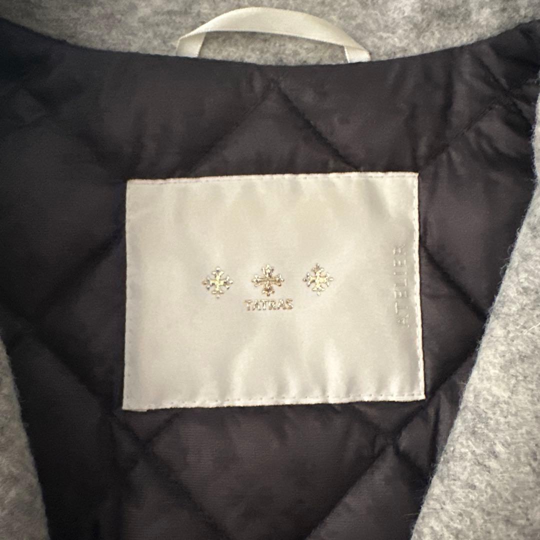 TATRAS♡グレー♡ウールチェスターコート♡01ダウン