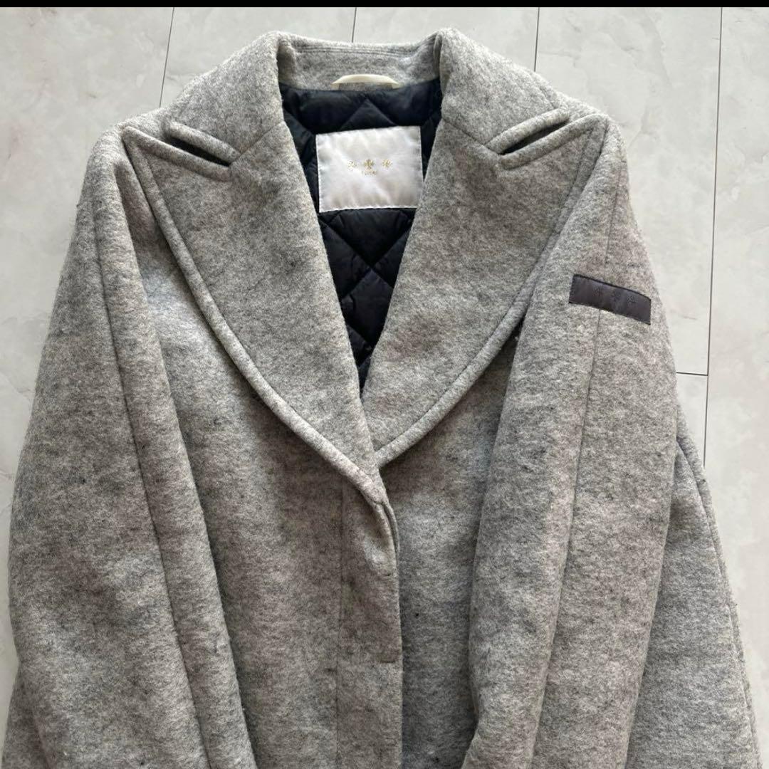 TATRAS♡グレー♡ウールチェスターコート♡01ダウン