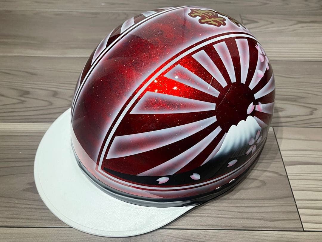 富士日章 コルク半 ヘルメット 旧車會 暴走族 アルフィン 三段シート