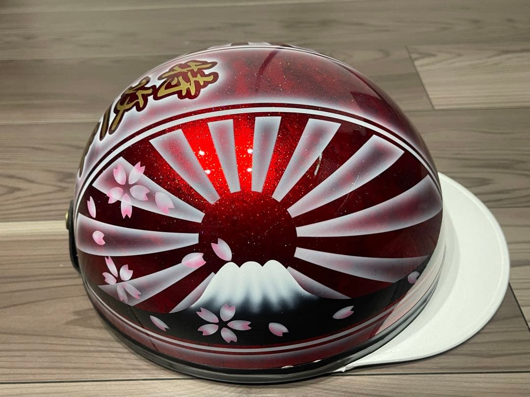 富士日章 コルク半 ヘルメット 旧車會 暴走族 アルフィン 三段シート