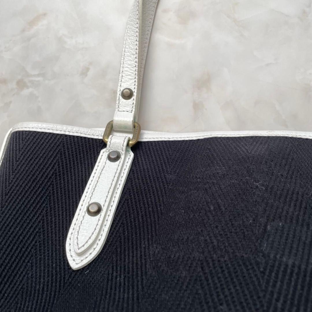 BURBERRY BLUE LABEL トート ホースロゴ　キャンバスレザー