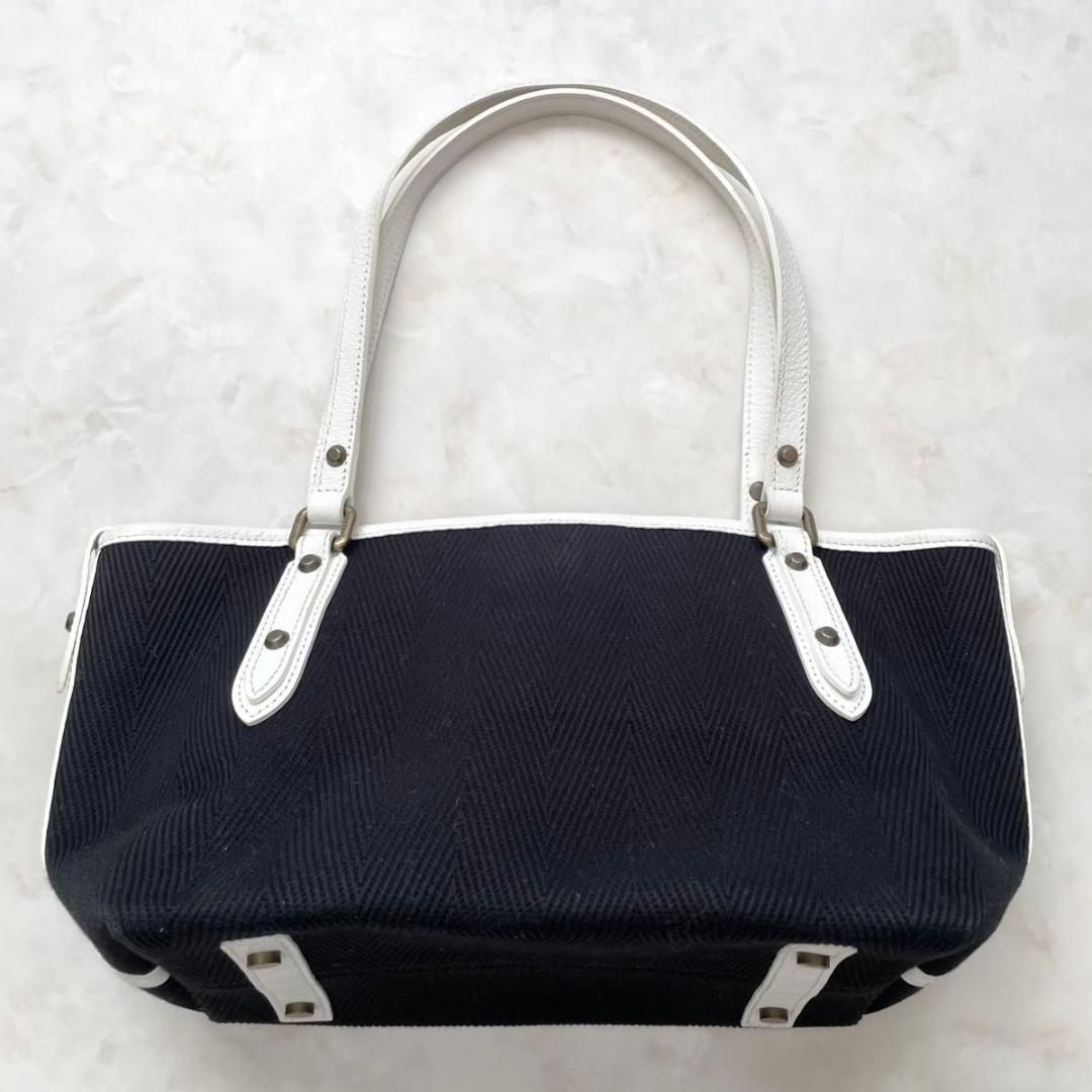 BURBERRY BLUE LABEL トート ホースロゴ　キャンバスレザー