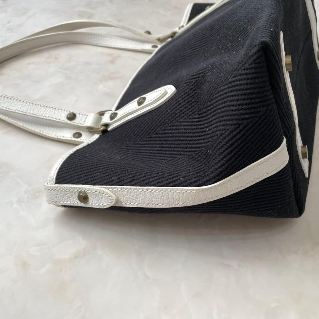 BURBERRY BLUE LABEL トート ホースロゴ　キャンバスレザー