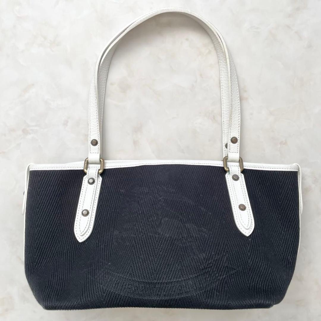 BURBERRY BLUE LABEL トート ホースロゴ　キャンバスレザー