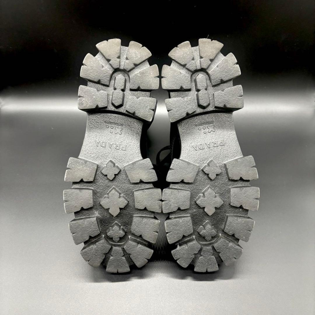 美品 PRADA プラダ Re-Nylon モノリス ポーチ付き ブーツ