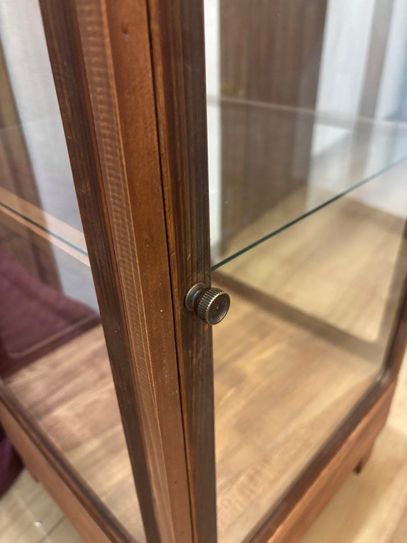 リメイク品　アンティークガラスケース　2段飾り棚