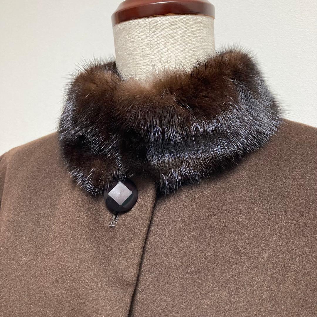 カシミヤ100%◎✨極美品✨レリアン 高級素材 ミンクファー ロングコート 9号