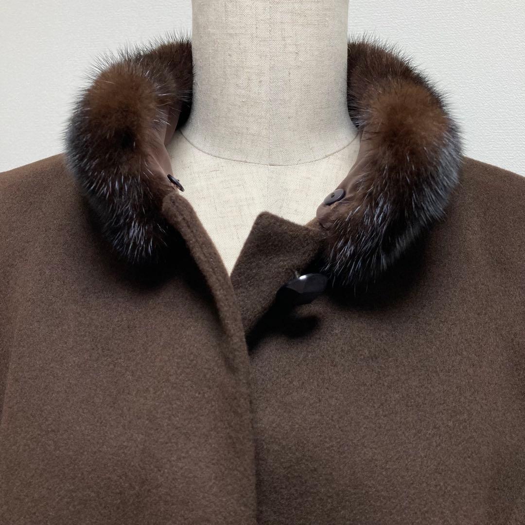 カシミヤ100%◎✨極美品✨レリアン 高級素材 ミンクファー ロングコート 9号