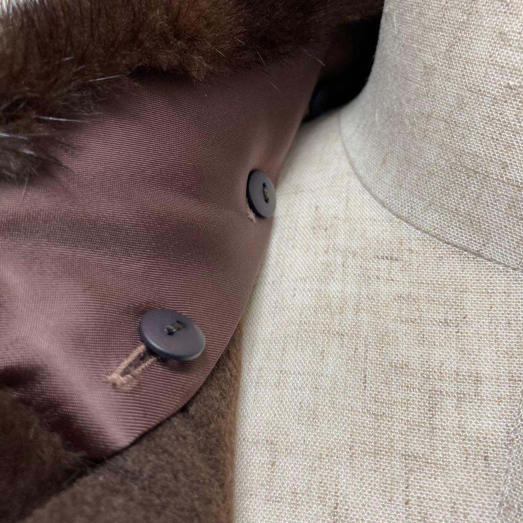 カシミヤ100%◎✨極美品✨レリアン 高級素材 ミンクファー ロングコート 9号