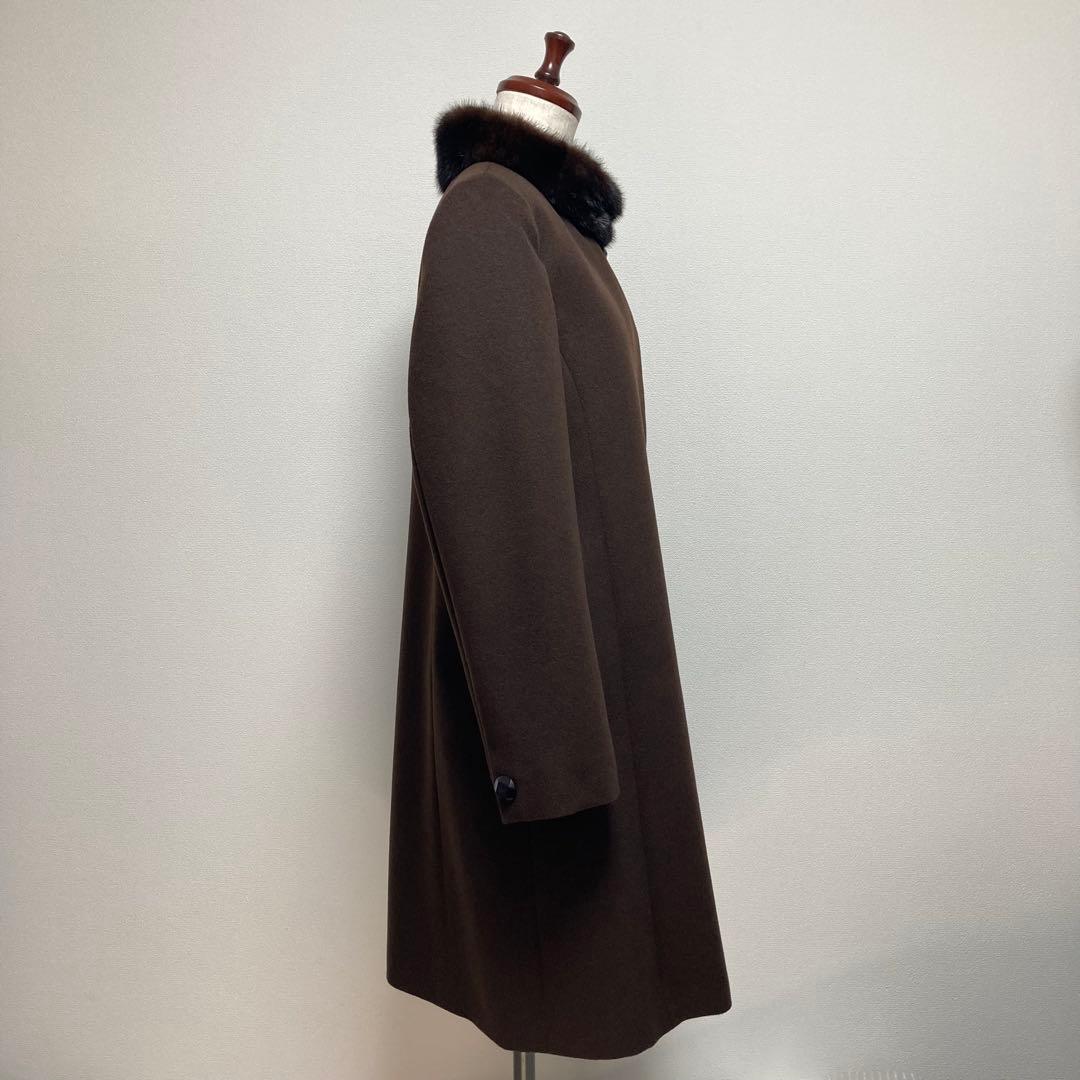カシミヤ100%◎✨極美品✨レリアン 高級素材 ミンクファー ロングコート 9号