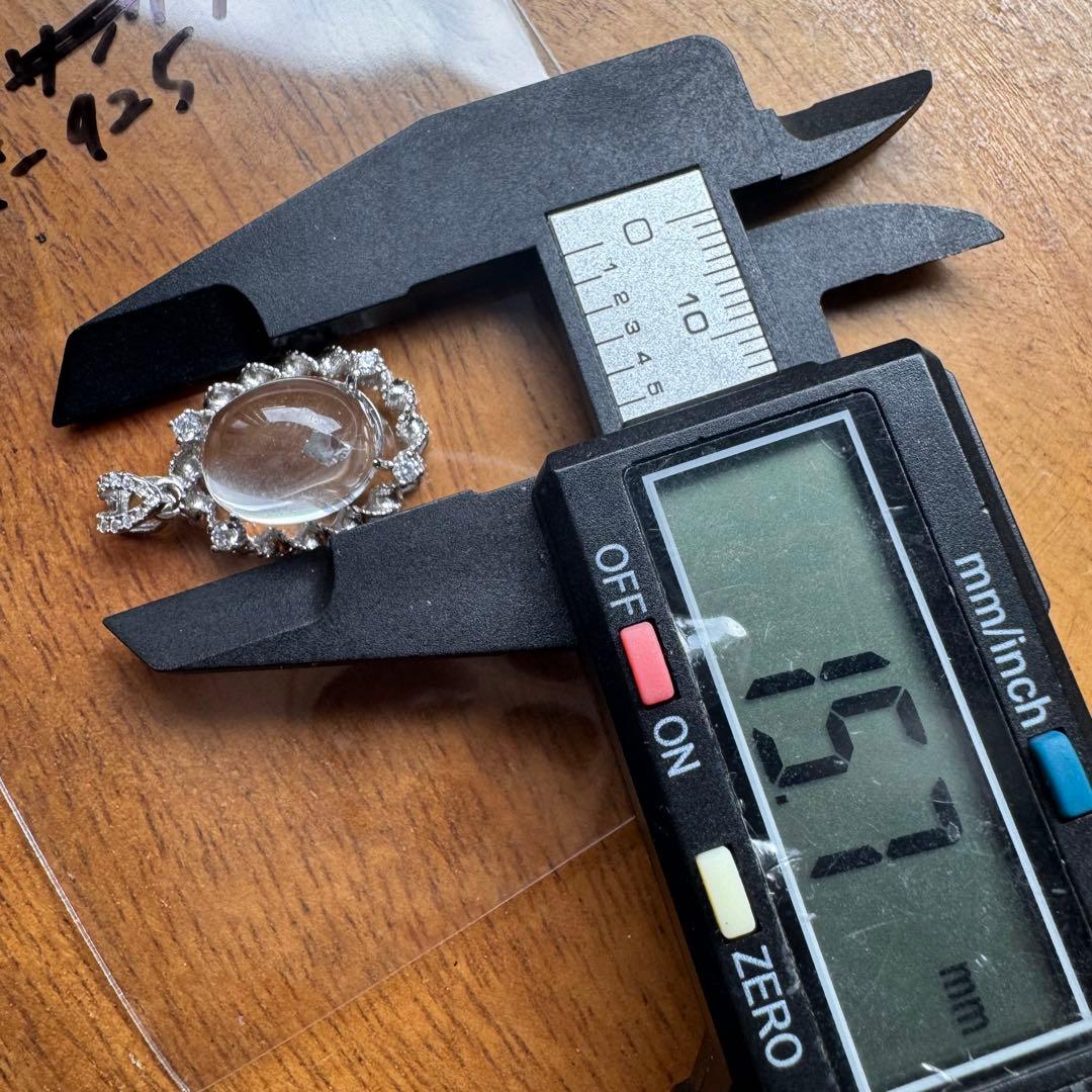 天然石　silver925 クォーツインクォーツ　貫入水晶　ペンダントトップ