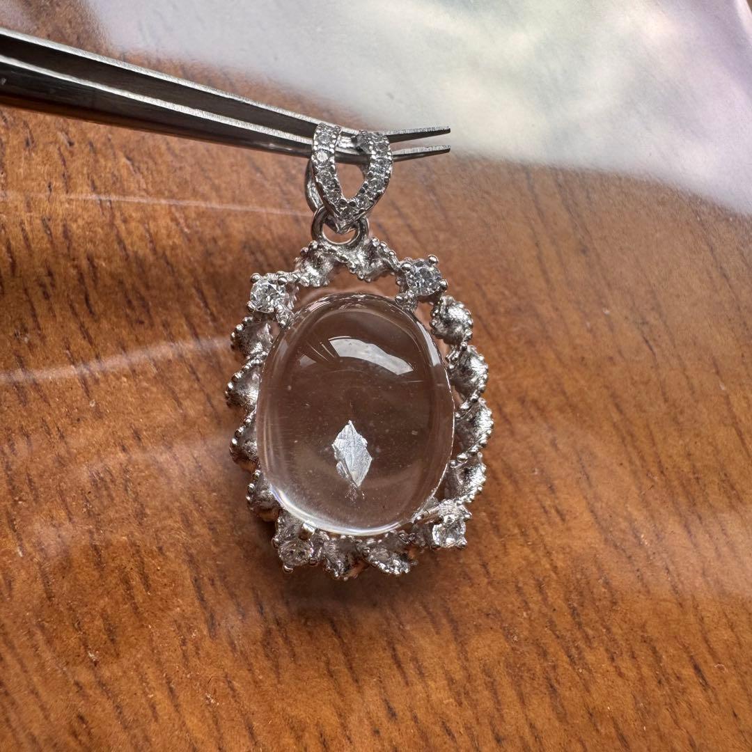 天然石　silver925 クォーツインクォーツ　貫入水晶　ペンダントトップ