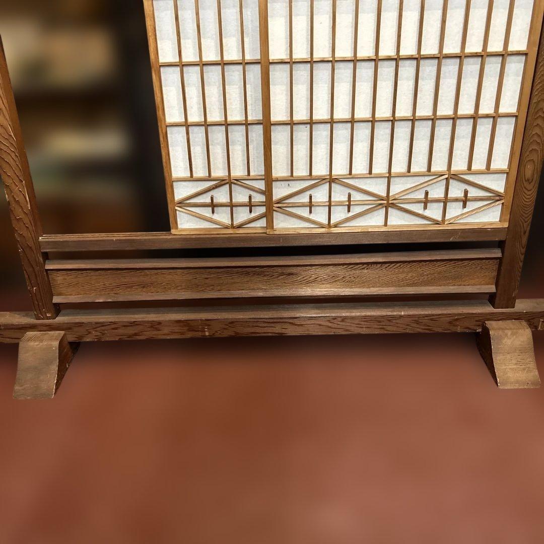 昭和　障子ついたて　欄間　パーテーション　組子