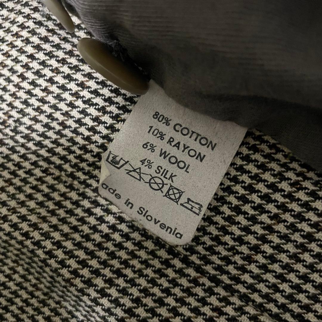 ドリスヴァンノッテン テーラードジャケット 千鳥格子柄 グレー系 48/L相当