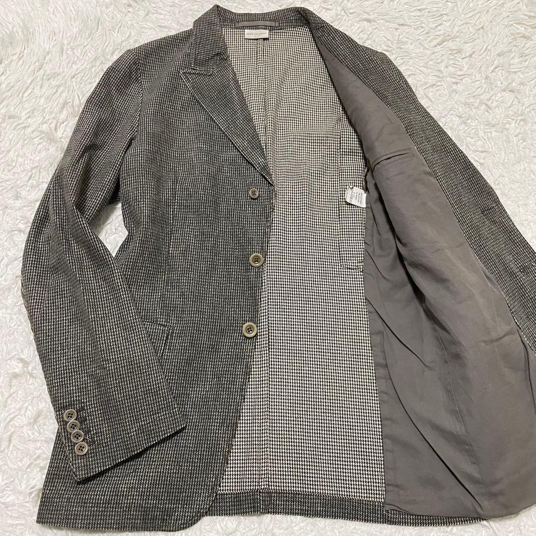 ドリスヴァンノッテン テーラードジャケット 千鳥格子柄 グレー系 48/L相当