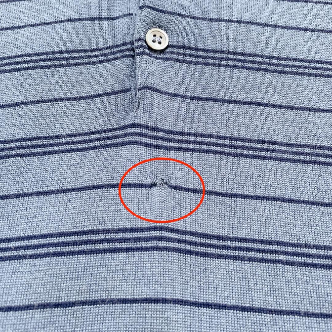 【旧タグ】ジョンスメドレー　ニットポロ　ボーダー　S　JOHN SMEDLEY